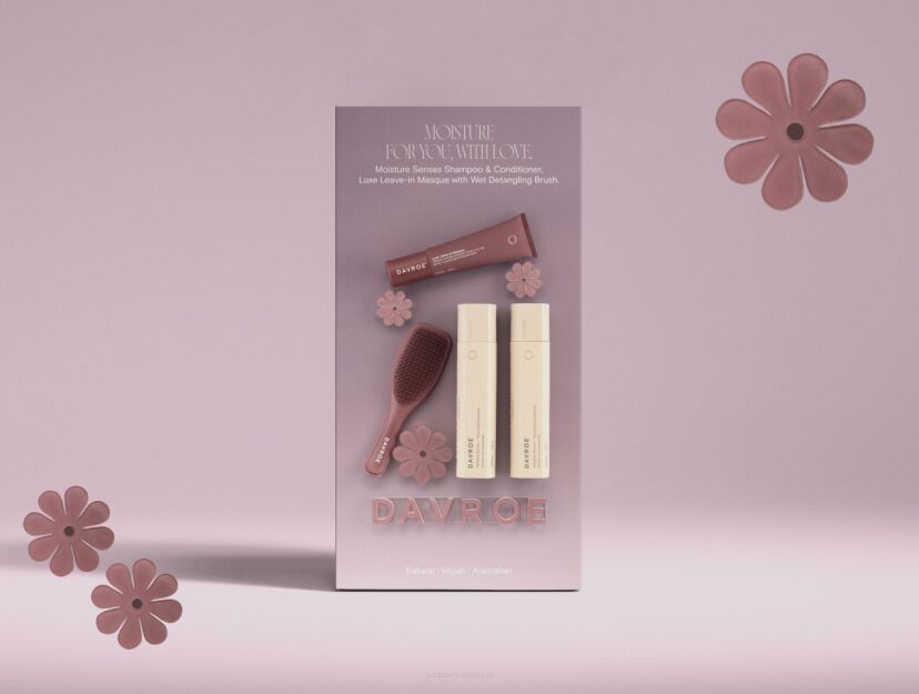 Zestaw DAVROE MOISTURE – 4 produkty (w tym szczotka GRATIS!)